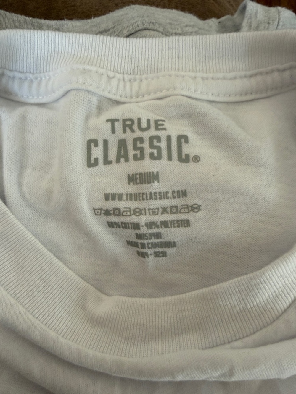 True Classic Men's Short Sleeve T-Shirt - White Medium